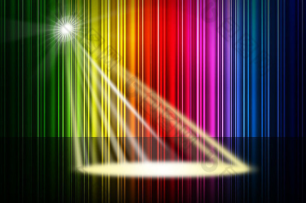 光谱聚光灯表示色样和多色