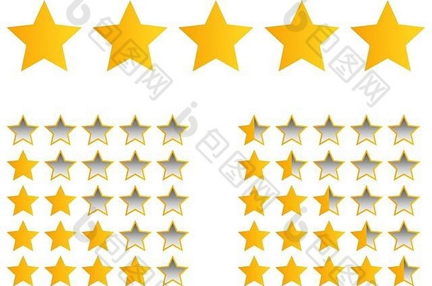 产品评级和客户评论的黄星