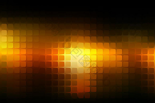 <strong>黑橙</strong>黄抽象圆角方形瓷砖镶嵌在模糊背景上