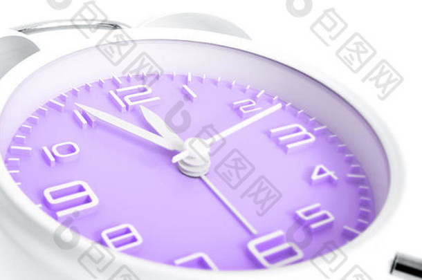 表格报警时钟时间紫色的时钟脸白色背景