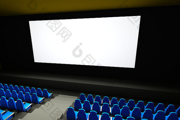 电影院的座位。三维渲染图像