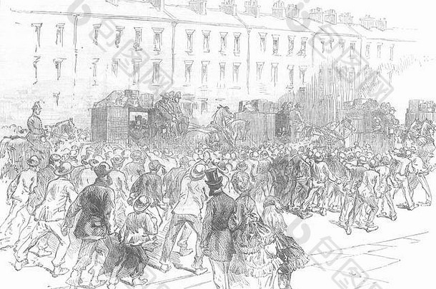1871年纽卡斯尔的诺森姆工程师罢工。图文并茂的伦敦新闻