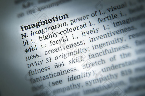 同义词典页面显示定义词想象力