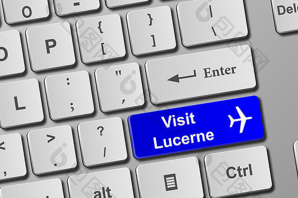 访问Lucerne蓝色键盘按钮。在线购买参观卢塞恩的门票