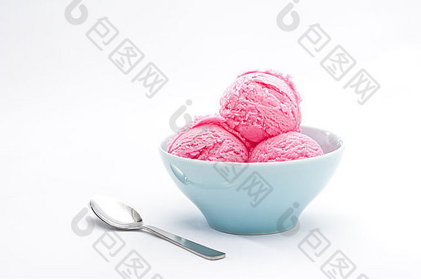 草莓冰奶油杯明亮的背景