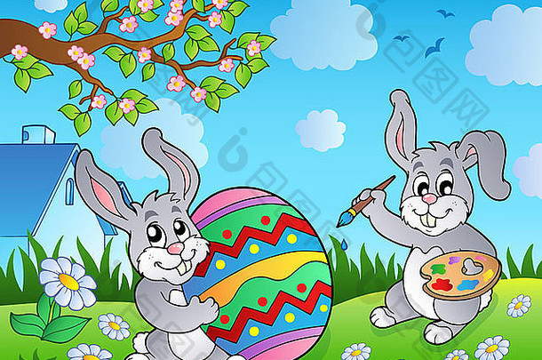 复活节兔子主题图片3-图片插图。