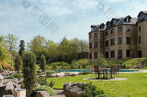 花园视图pennyhill公园奢侈品酒店水疗中心外理由体系结构bagshot萨里英格兰欧洲
