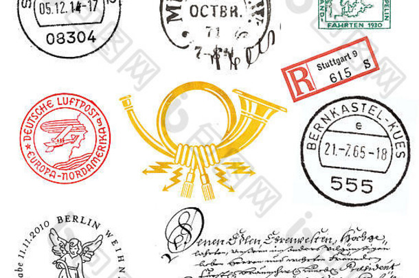 德国的邮票和标签，大多是复古的