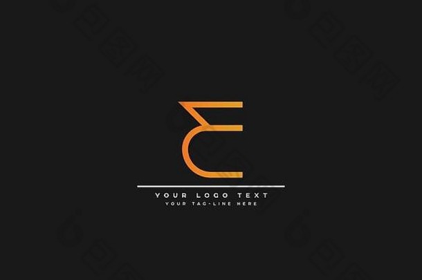 抽象字母E、EE徽标、图标和花押字