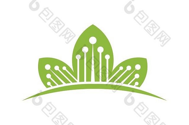 绿色科技标志设计理念，叶子科技标志设计，自然科技标志。