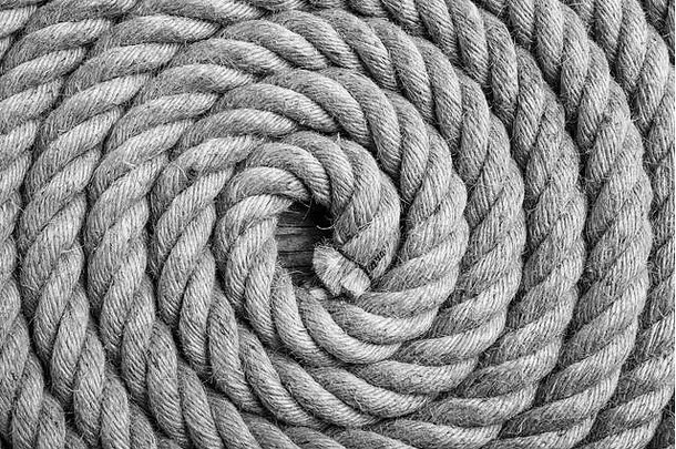 麻绳子螺旋黑色的白色照片发放概念