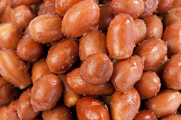 坚果-西班牙红花生，腌制，未削皮