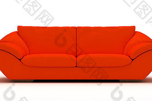 皮橙色沙发