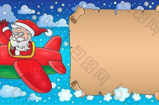 平面中的圣诞老人主题图片7-图片插图。