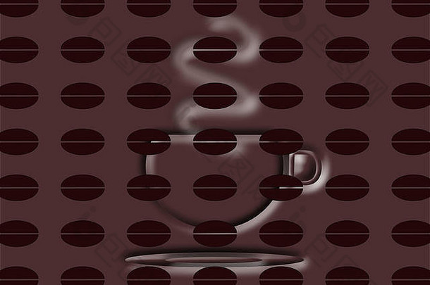 咖啡广告设计咖啡杯板模糊蒸汽咖啡豆子图像模式包装纸厨房包装