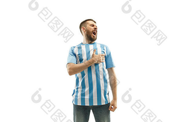 <strong>阿根廷</strong>球迷在白色背景上庆祝