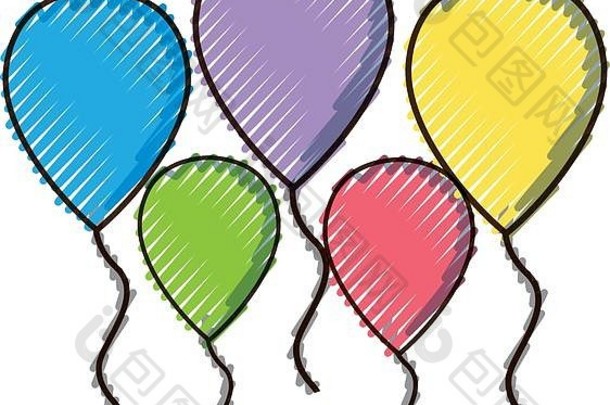磨碎的气球对象装饰庆祝活动设计