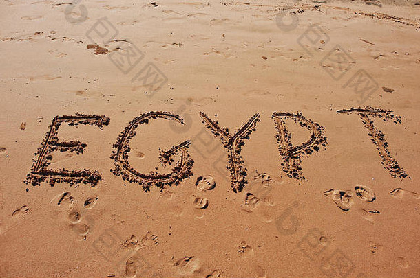 埃及写沙子海滩
