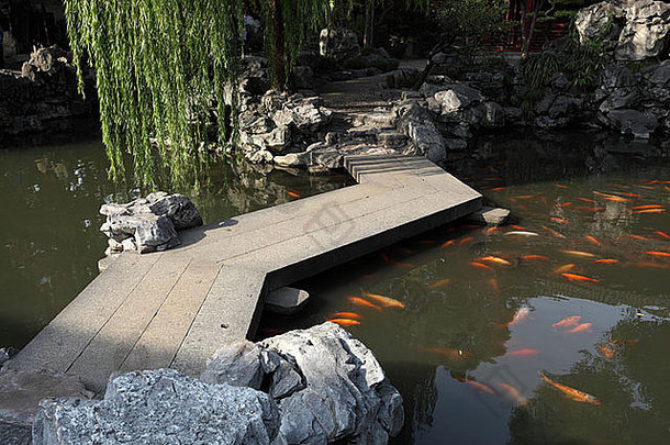 上海锦鲤池中国园林