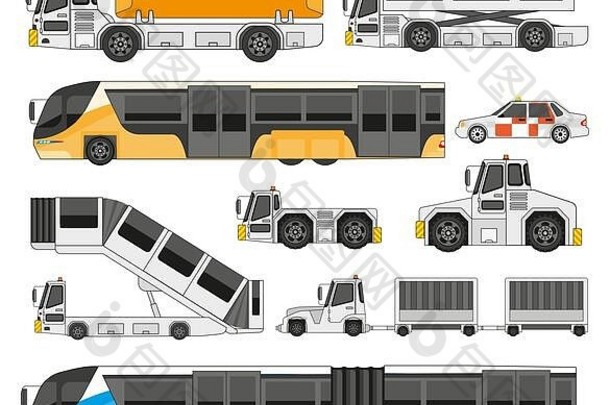 卡车预告片货物运输公共汽车集合一边视图