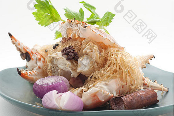 泰国菜和中国菜国际菜系白色隔离