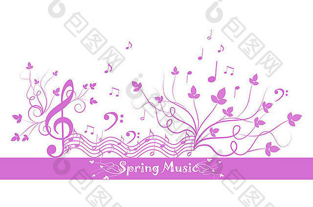 美丽的背景春天花音乐