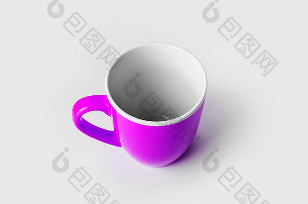 紫色的陶瓷杯杯子咖啡茶