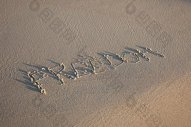 海滩上写的文字