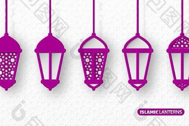 传统图案的3d阿拉伯灯笼。