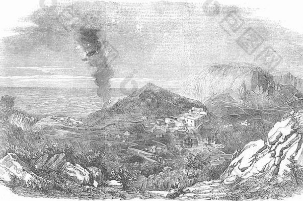 意大利水龙卷，卡普里岛1855年。图文并茂的伦敦新闻
