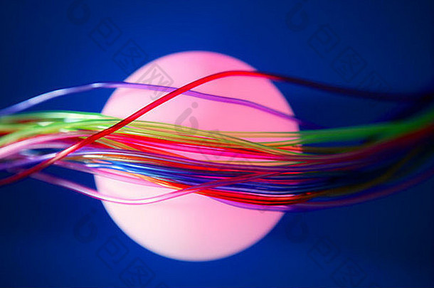 发光的球色彩斑斓的电线《连线》杂志沟通比喻