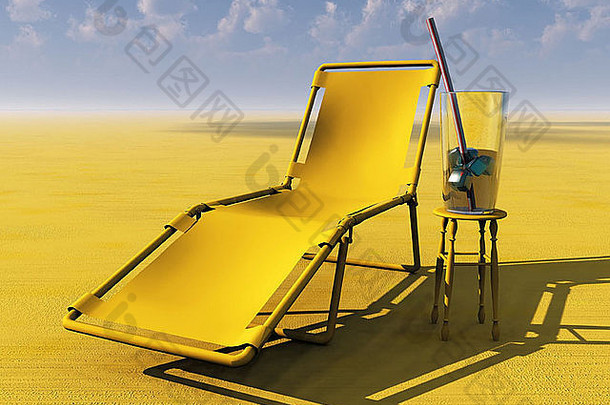 休息室椅子喝沙漠