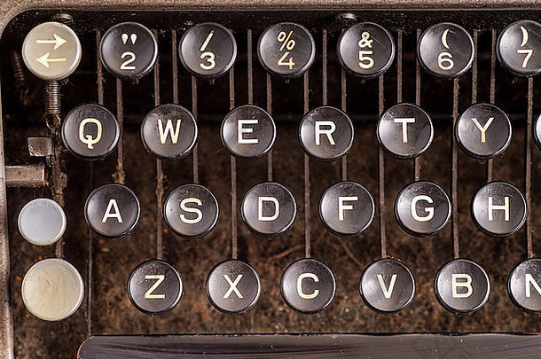 关于古董打字机的细节。复古