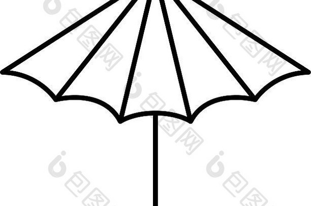 海滩伞夏天条纹图标