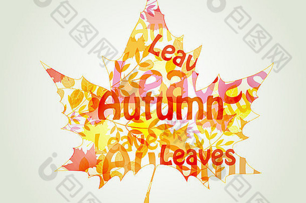抽象的秋天枫叶装饰版式