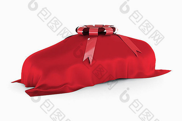 车覆盖红色的毯子