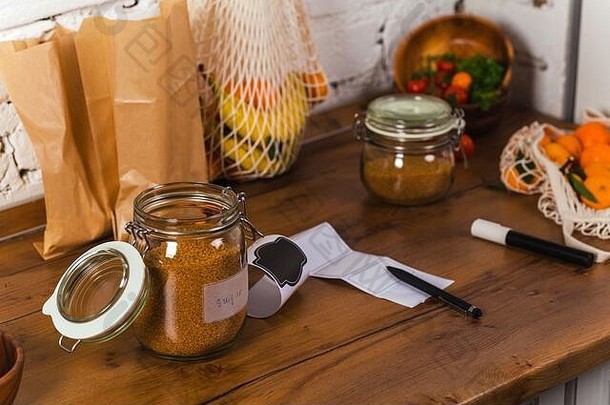 集产品木厨房表面玻璃罐使笔记贴纸工艺袋品牌
