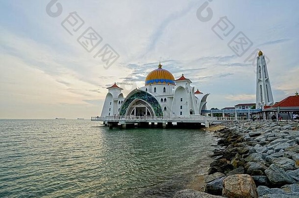 清真寺海峡马拉卡melacca海峡清真寺马拉卡马来西亚