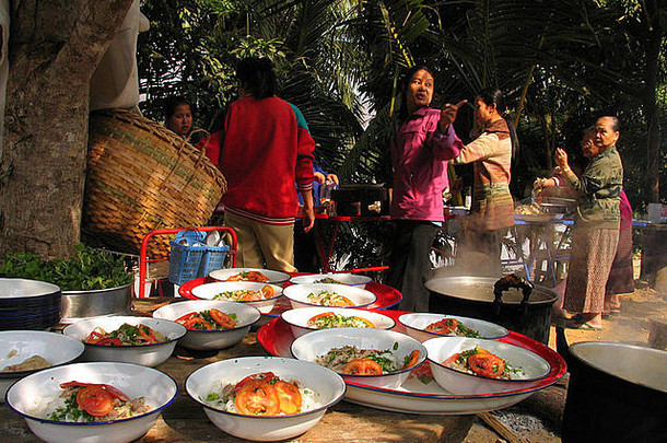 亚洲、老挝、琅勃拉邦、街头小吃