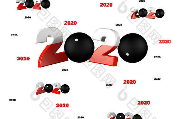 许多Pala 2020设计在白色背景上有许多Pelote球