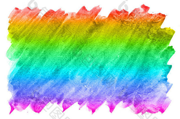 抽象水彩背景中的多色墨迹的所有光谱颜色。在彩虹色溶液中用水彩制作的背景图像