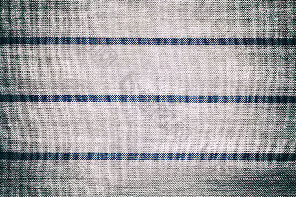 蓝色的白色古董纹理织物棉花背景棉花纺织桌<strong>布条</strong>格平布古董效果