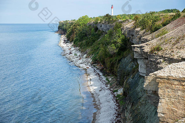 灯塔悬崖帕克里半岛关闭帕尔迪斯基爱沙尼亚