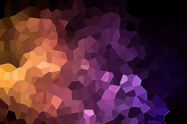 从粉色、橙色和紫色的各种多边形和三角形中提取抽象几何图案的照片