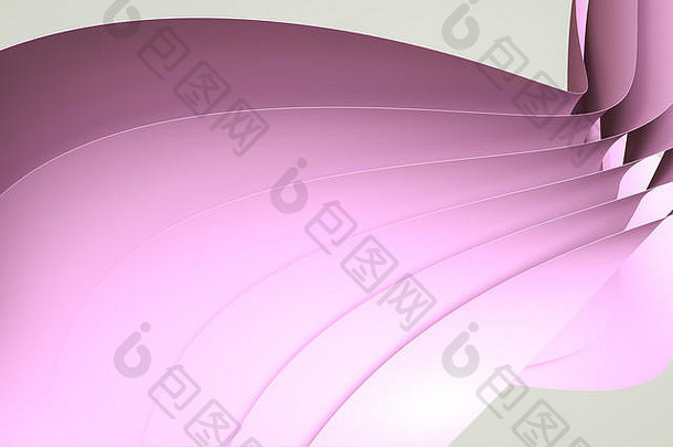 3d渲染、曲面和粉色背景
