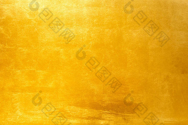 闪亮的黄色叶子金箔纹理背景