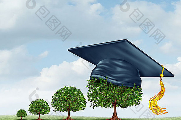 毕业概念集团树日益增长的小树苗成熟的大树穿砂浆董事会教育成就奖完成学习周期步骤未来职业生涯
