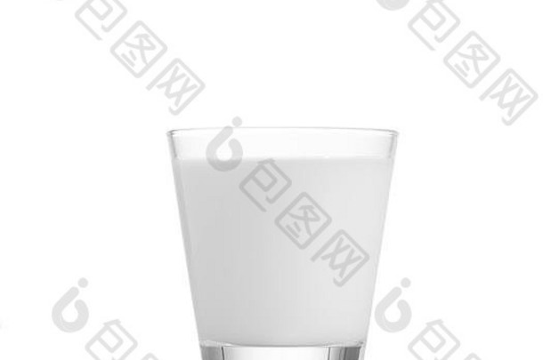 新鲜的牛奶玻璃白色背景孤立的