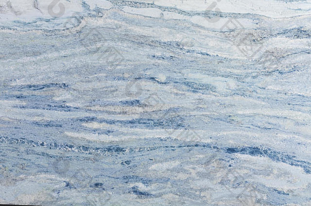 蓝色大理石抽象手绘背景，特写片段。