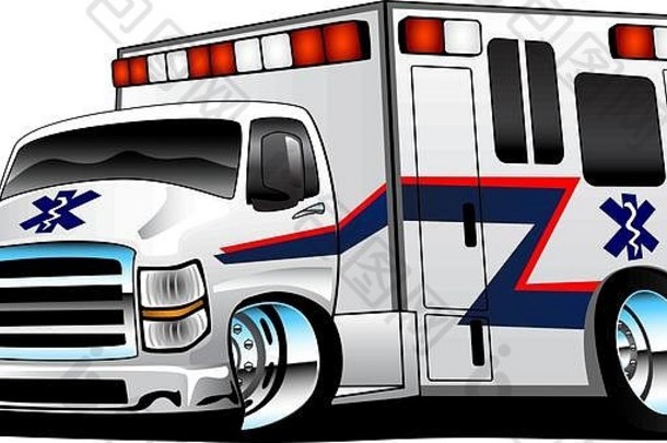 护理人员救护车救援卡车插图